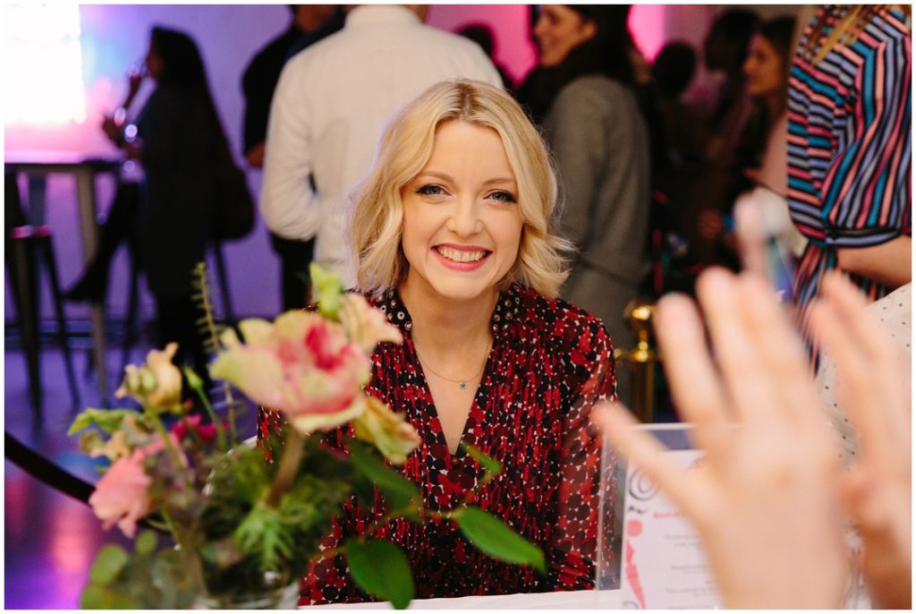 Lauren Laverne smiling at the Pinterest Food Awards