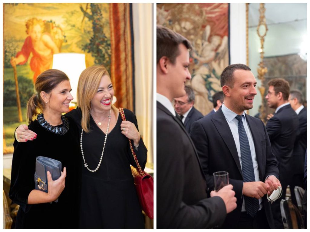 Guests captured laughing at corporate event in London