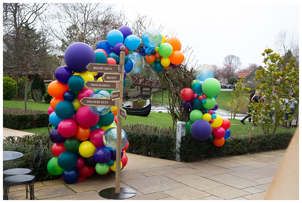 Colourful balloon arch