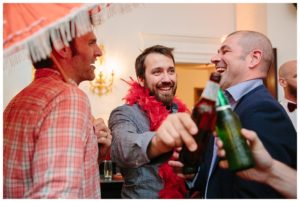 Party guests laughing