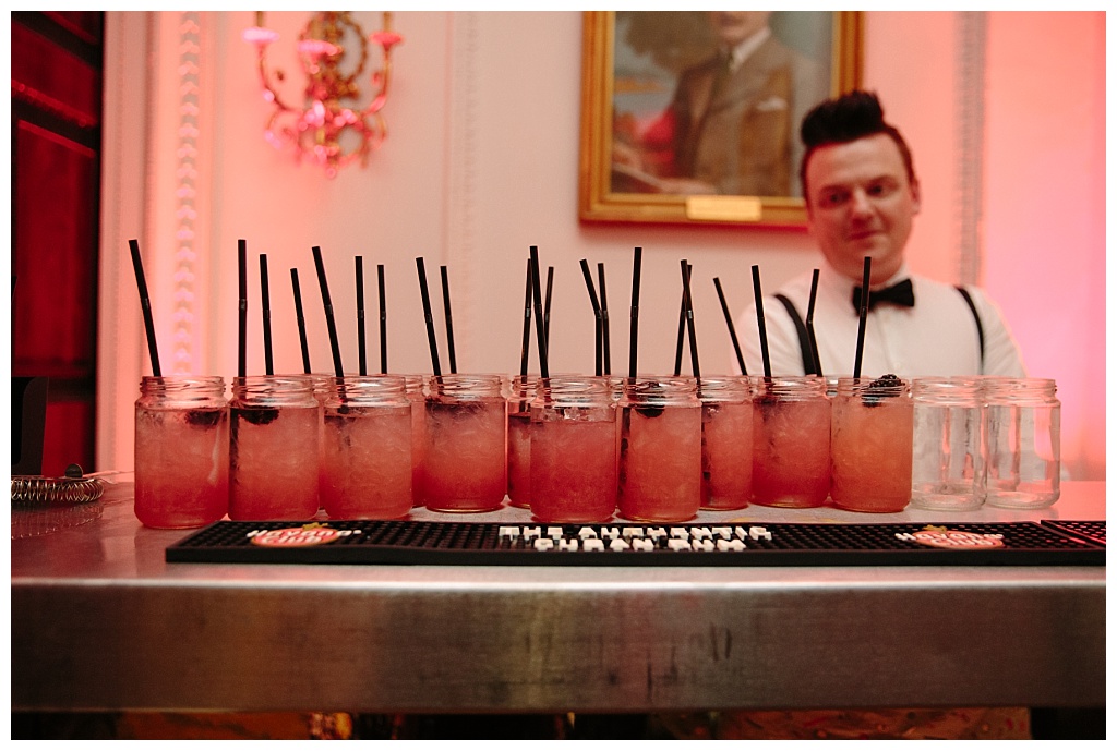 Cocktails on bar 