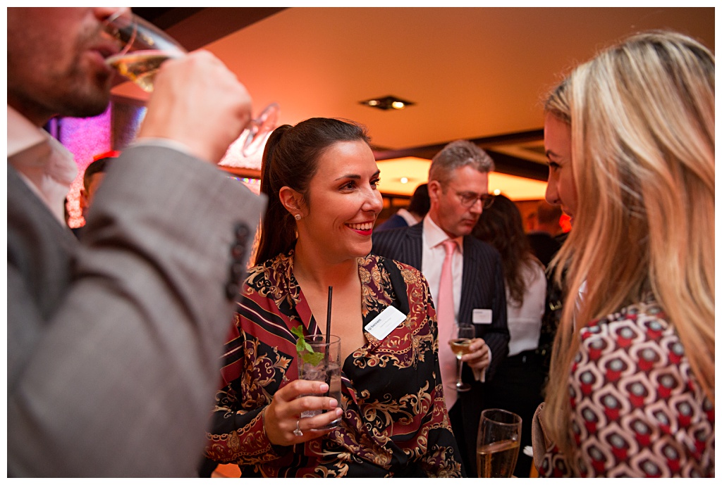 Guests mingling at the Barbican drinks reception