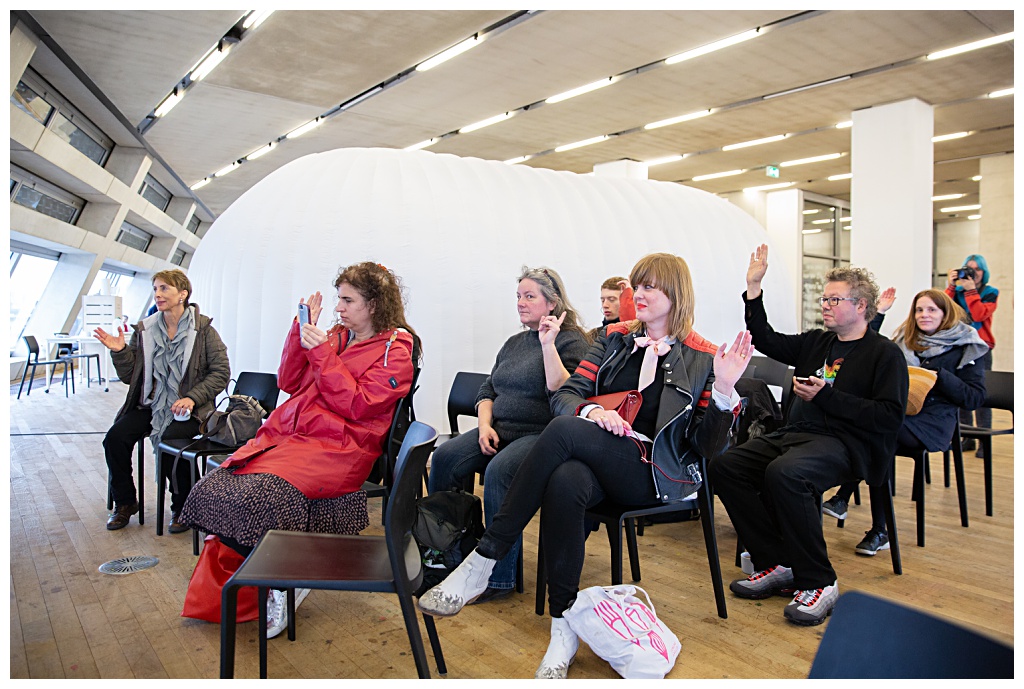 Visitors attend a tate modern free exhibition