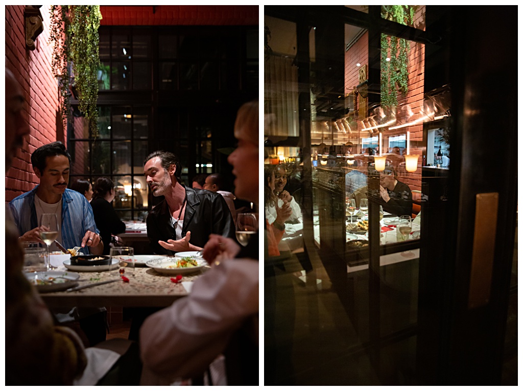 artistic shots of guests chatting over dinner at Bibo restaurant