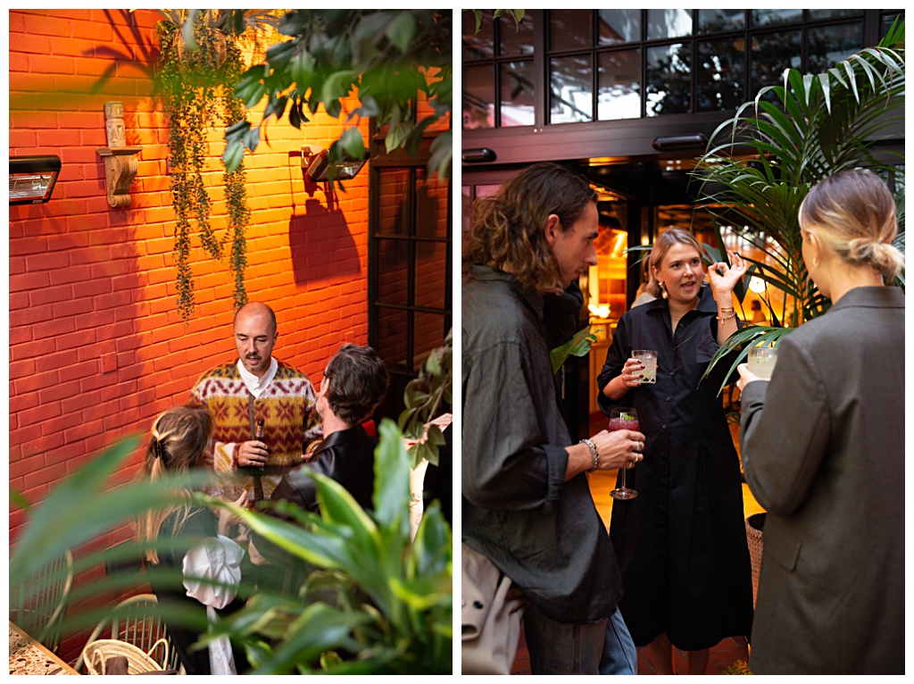 event photography of guests chatting in Bibo Shoreditch